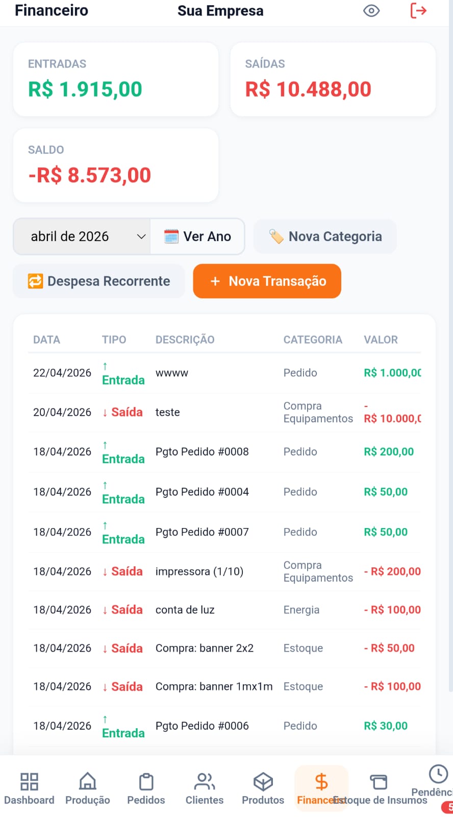 Financeiro Mobile